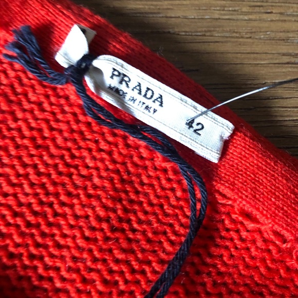 PRADA-AUTHENTIC NWT Red Short Sleeve Sweater - Picture 12 of 16